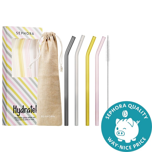 Sephora – Hydrate! Reusable Glass Straw Set